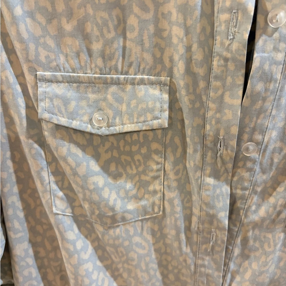 Buddy Basics Light Blue Patterned Button Up Dress - image 3